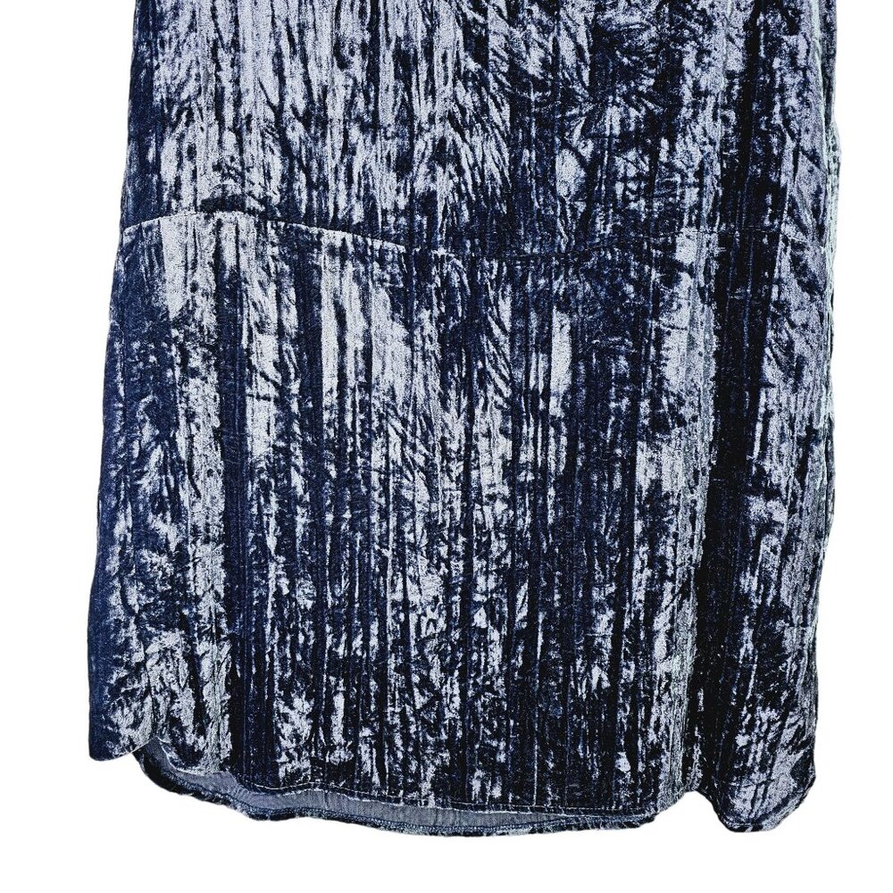 Floreat Anthropologie Blue Crushed Velvet Front Pocket Dress, NWOT, Sz XS - Picture 5 of 10